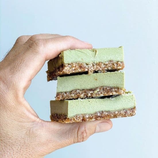 Vegan Raw Matcha “Cheesecake” Bars