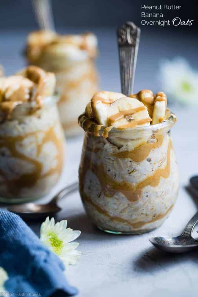 Banana Peanut Butter Overnight Oats with Almond Milk