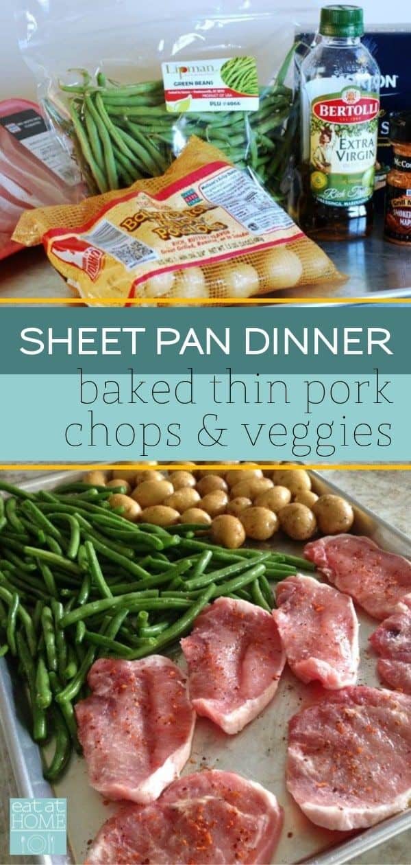 Baked Thin Pork Chops And Veggies Sheet Pan Dinner