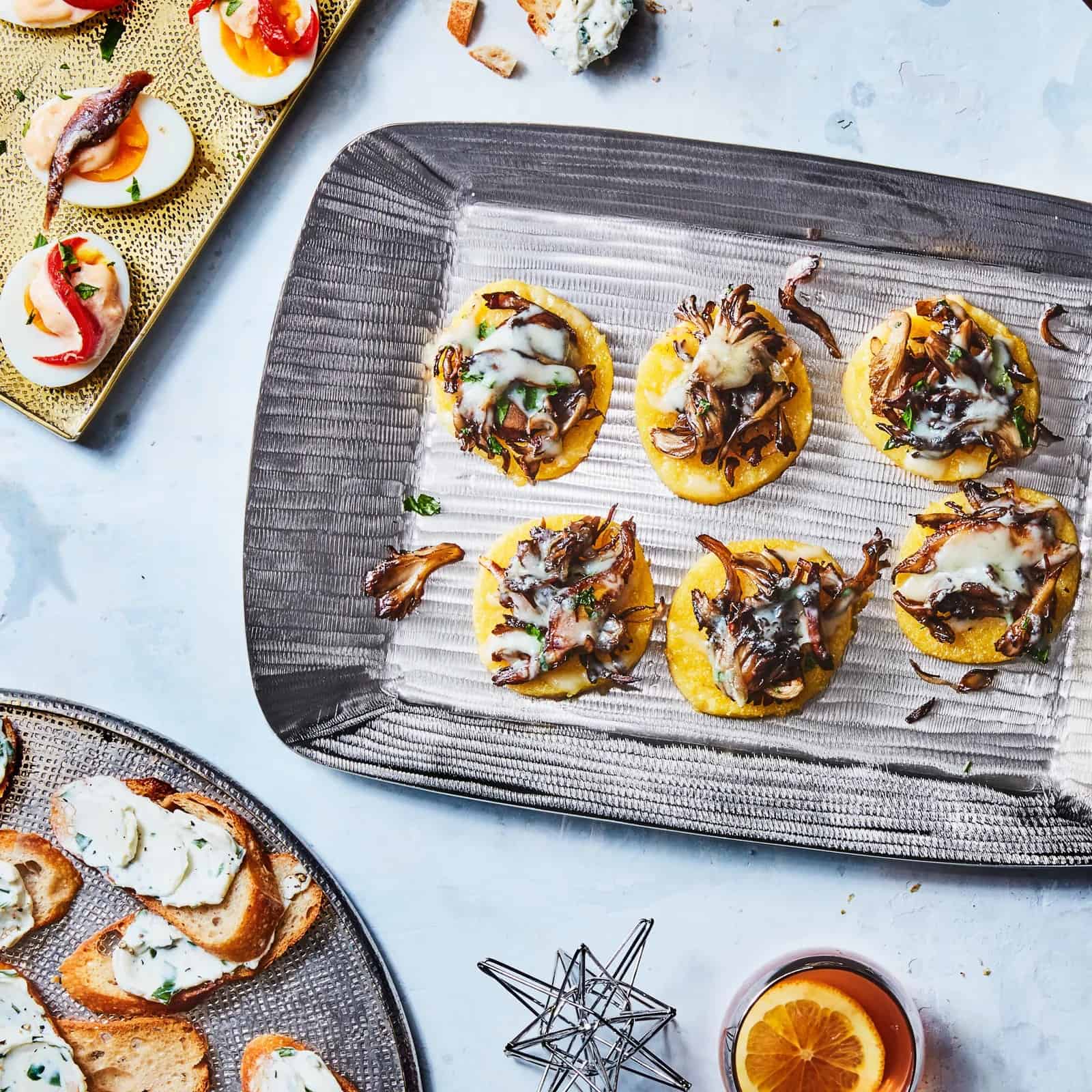 Polenta Bites With Wild Mushrooms and Fontina