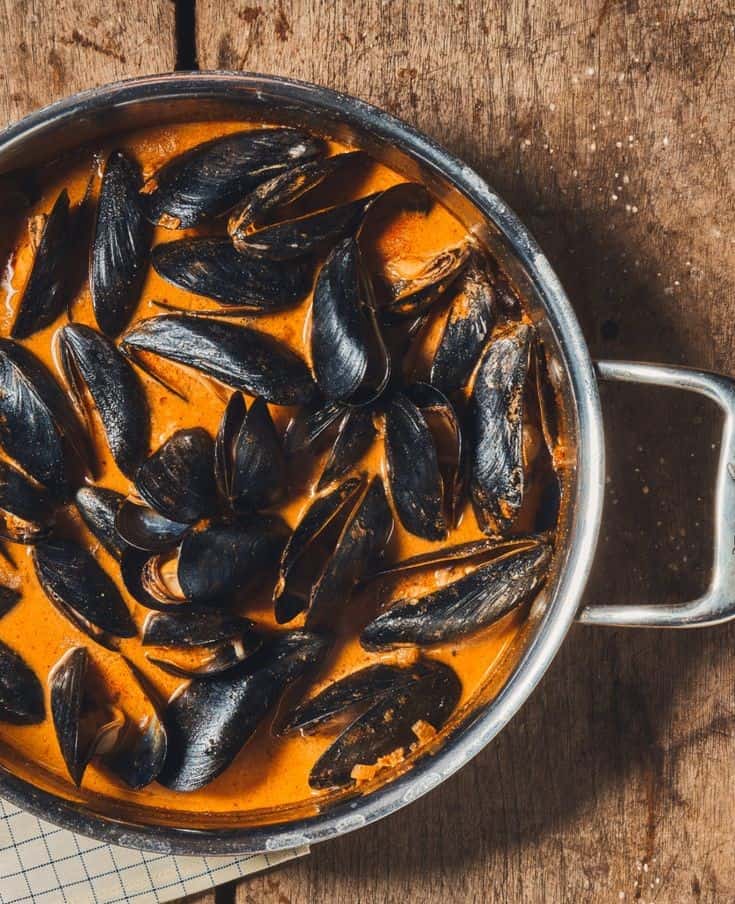 Thai Spiced Coconut & Black Garlic Mussels