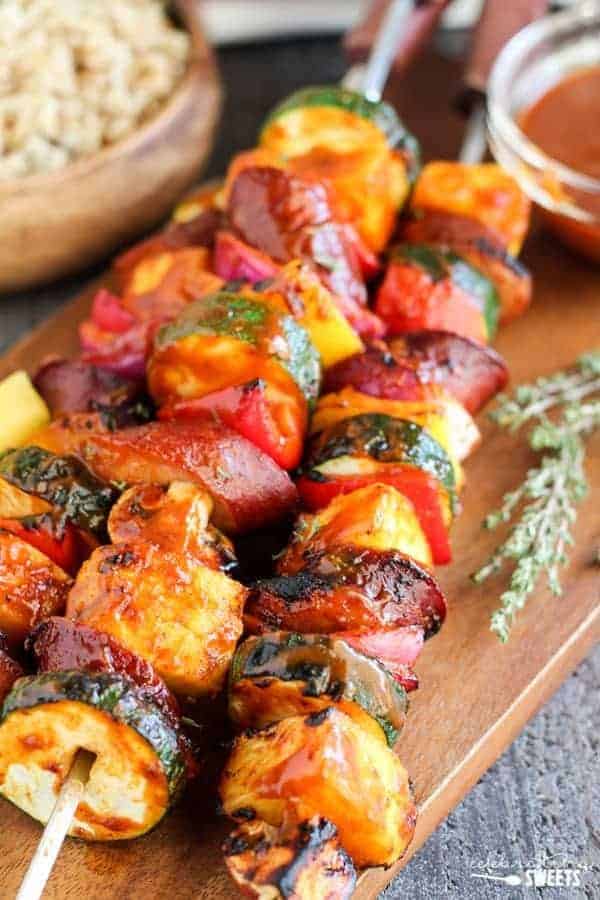 Grilled Sausage And Grilled Vegetables