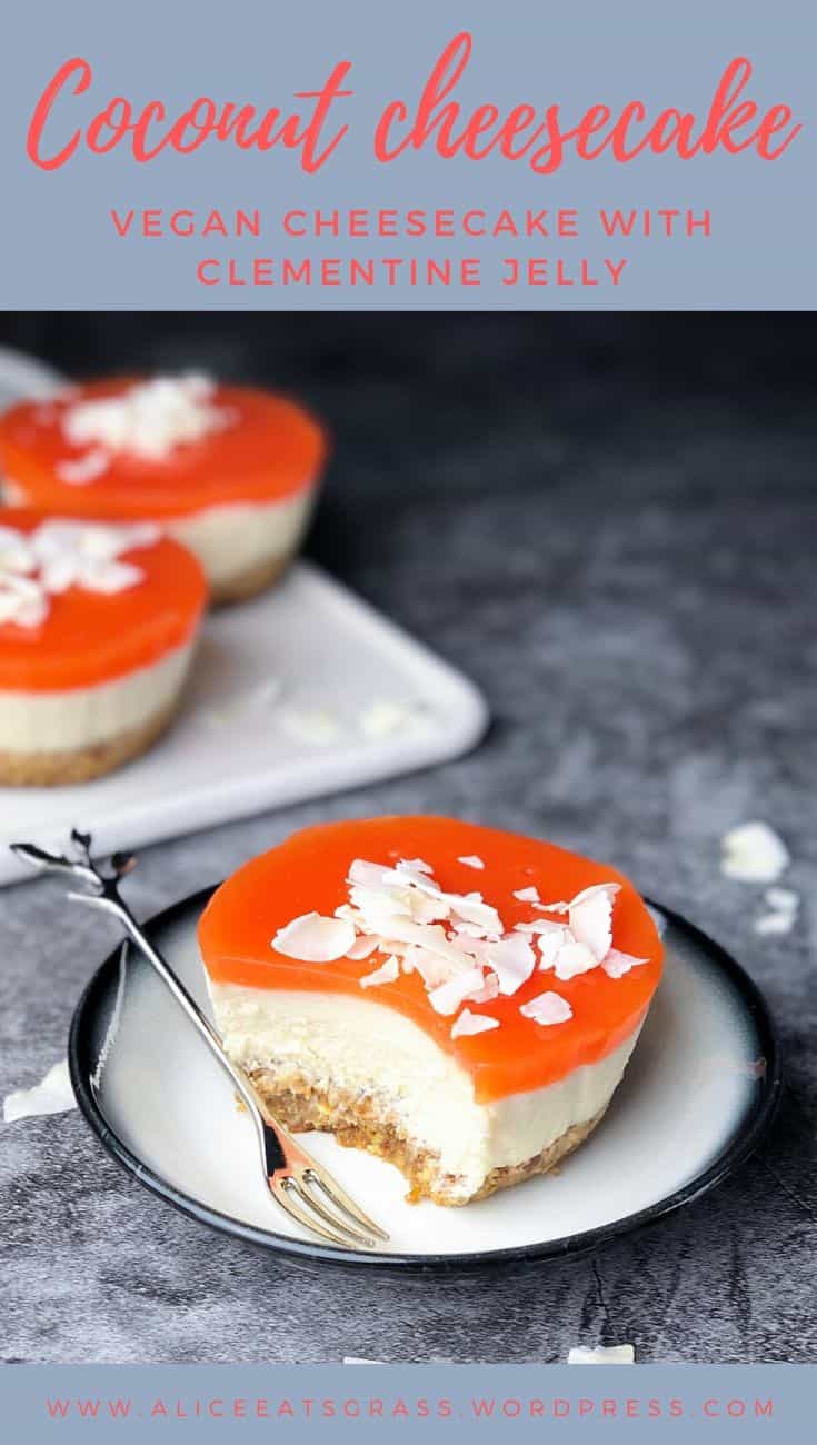 Vegan Coconut Cheesecake With Clementine Jelly