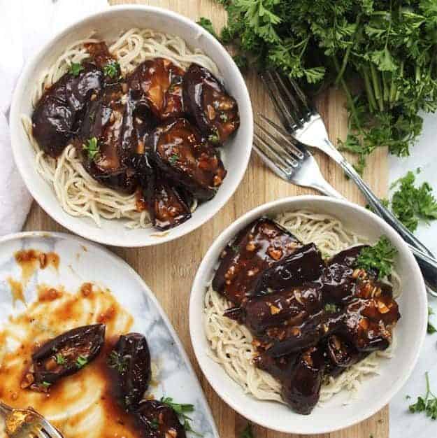 Roasted Baby Eggplant With Stir Fry Sauce