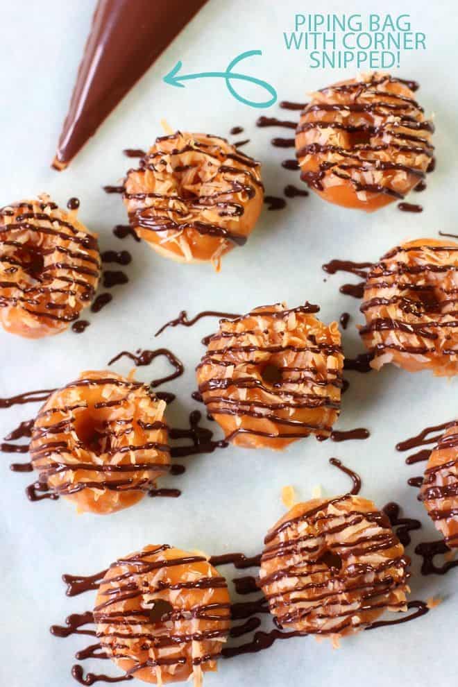 Mini Baked Samoa Donuts