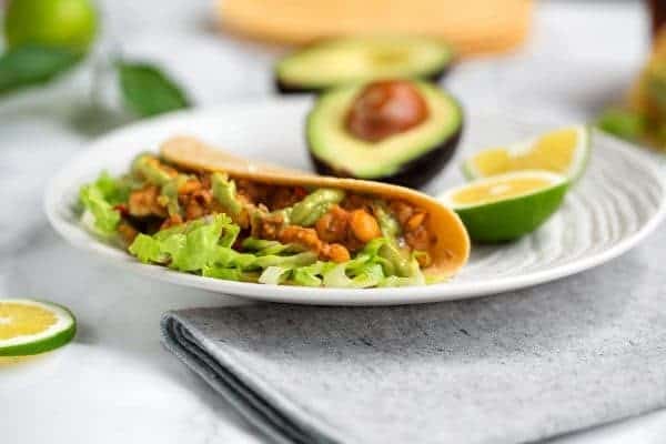 Chickpea Tacos with Avocado Cream