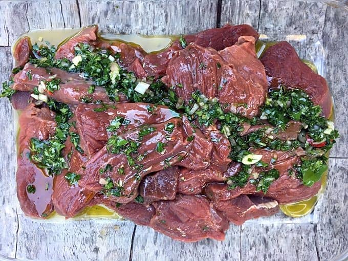 Chimichurri Elk Steaks