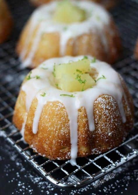 Mini Pineapple Lime Mojito Cakes