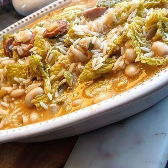 Portuguese Savoy Cabbage And Cannellini Bean Rice