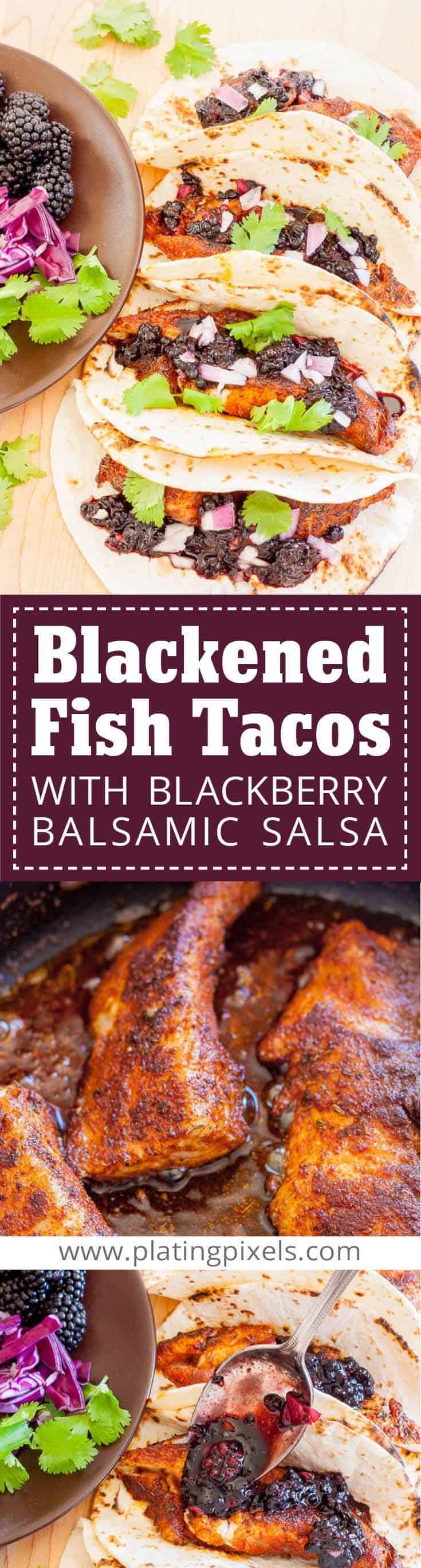 Blackened Fish Tacos With Blackberry Balsamic Salsa