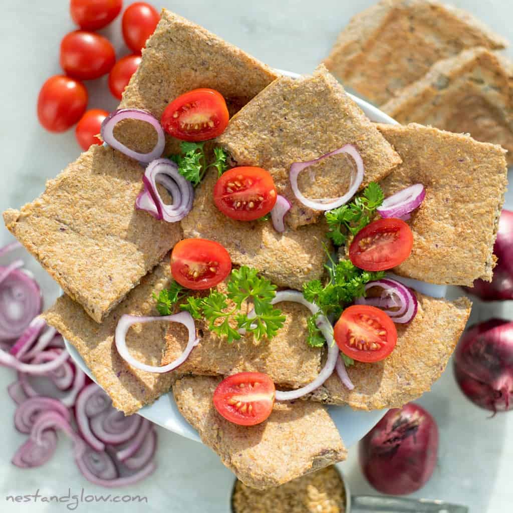 2-Ingredient Onion Flax Bread Recipe