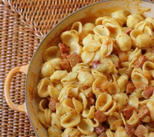 Kielbasa Pasta With Honey Mustard Sauce