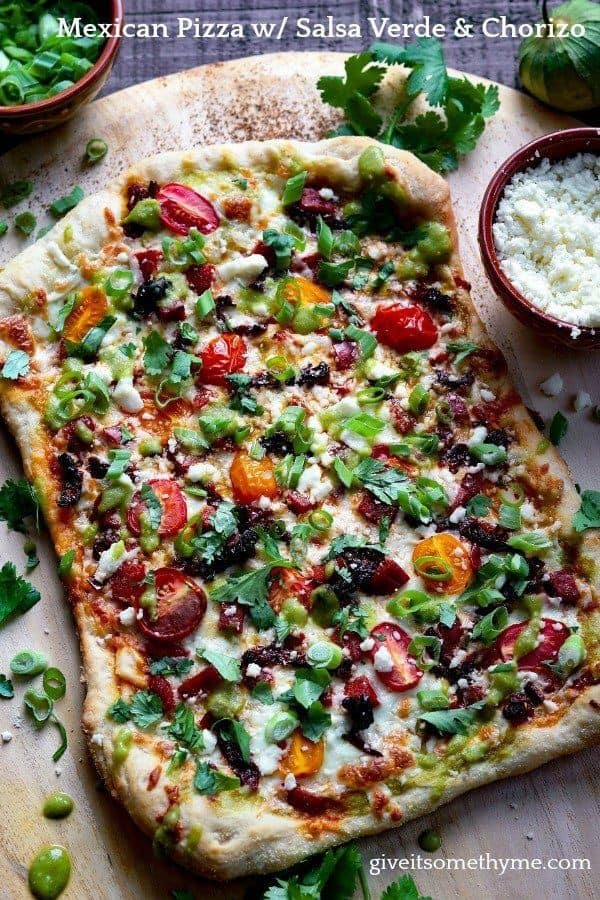 Grilled Mexican Pizza With Salsa Verde And Chorizo