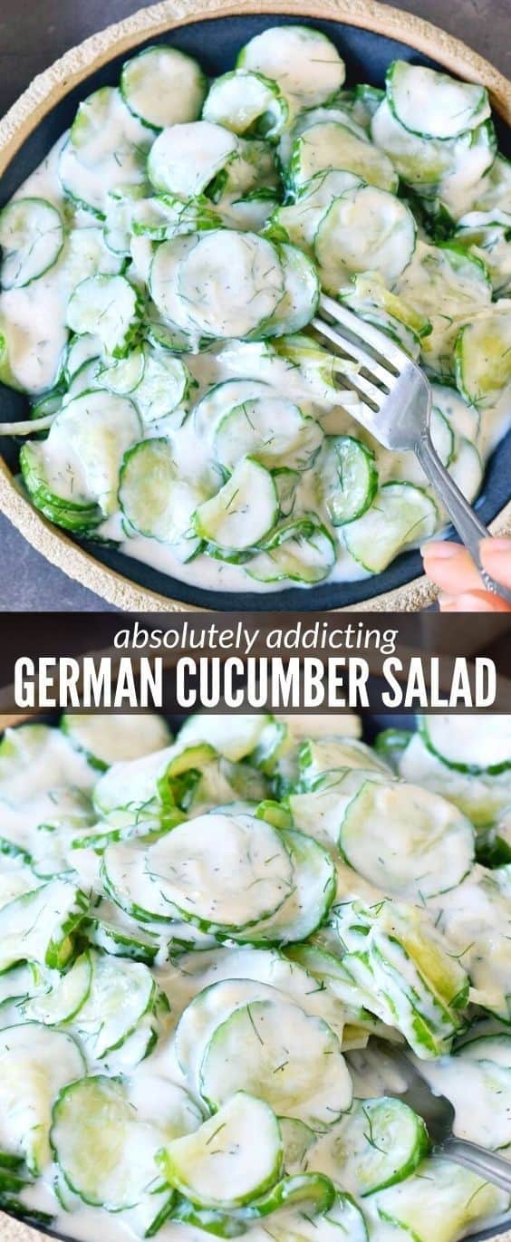 Creamy German Cucumber Salad (Gurkensalat)