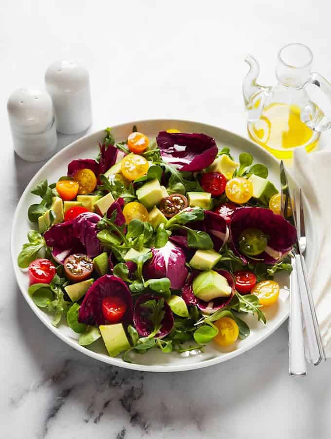 Avocado and Radicchio Salad with Lime Vinaigrette