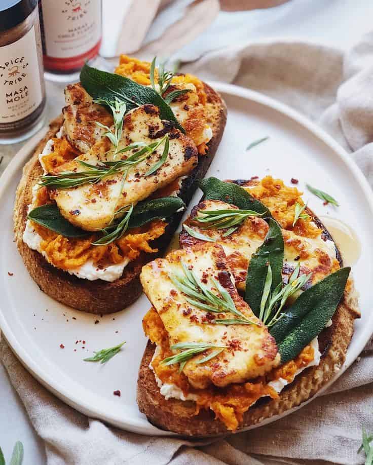 Spiced Honeynut Squash Toasts