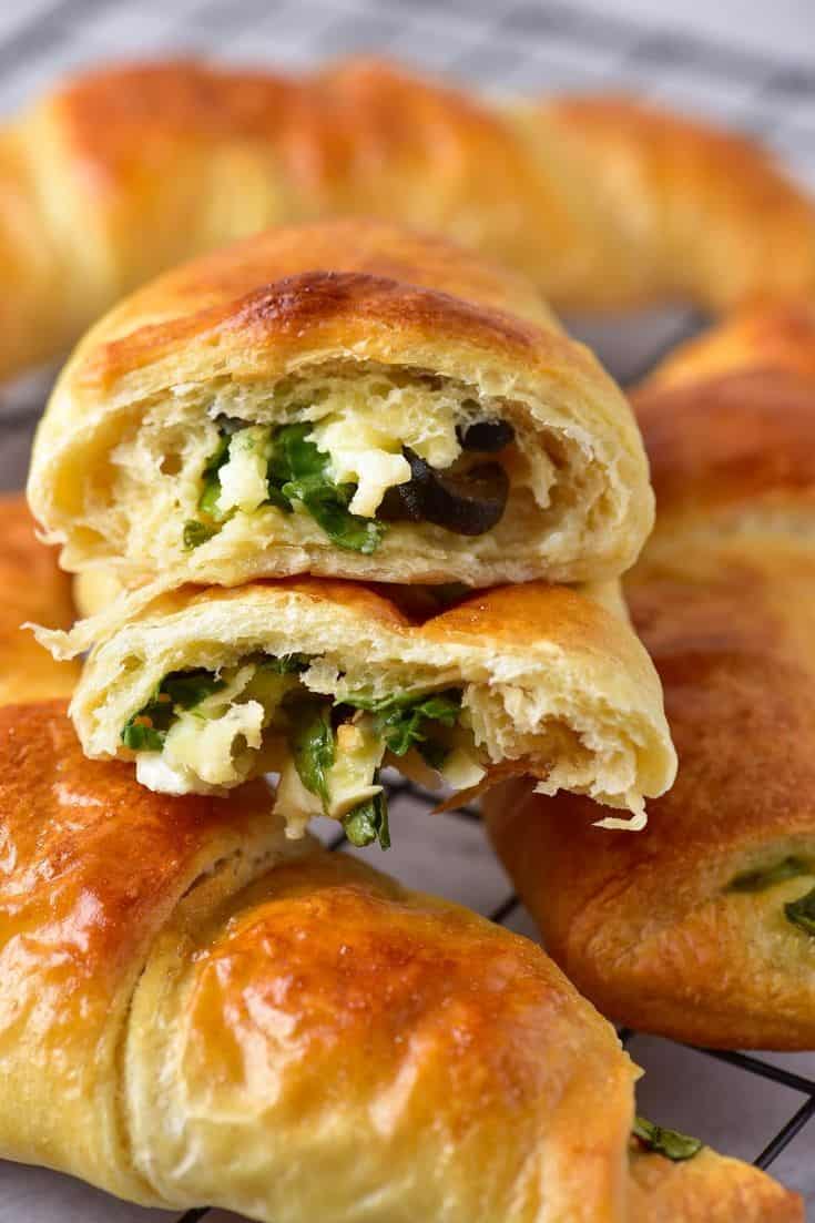 Spinach Feta Stuffed Crescents