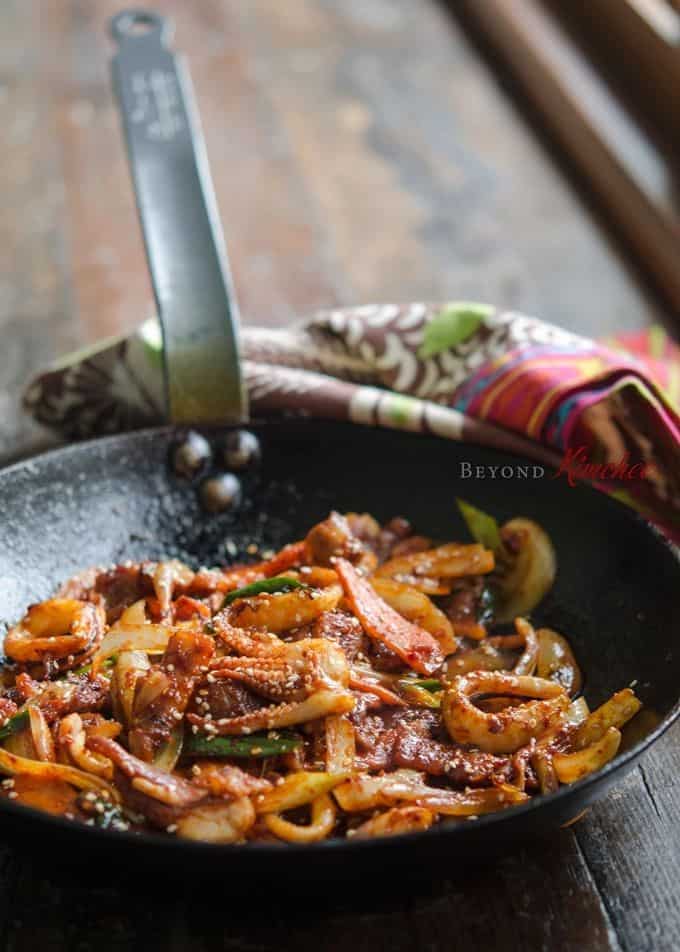 Spicy Pork And Squid Stir-Fry (Osam Bulgogi)