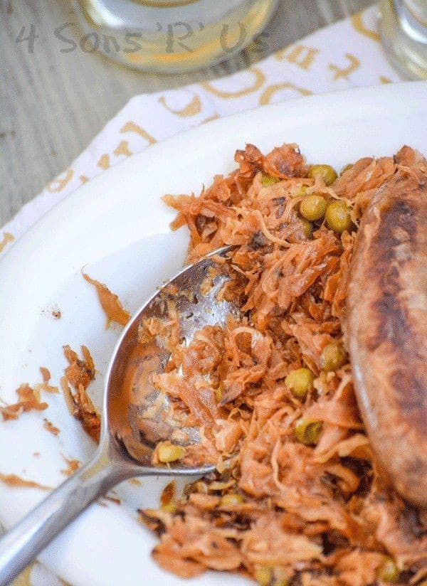 Beer Bratwurst With Caramelized Sauerkraut