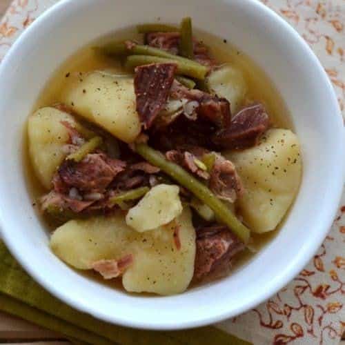 Slow Cooker Ham, Green Beans, And Potatoes