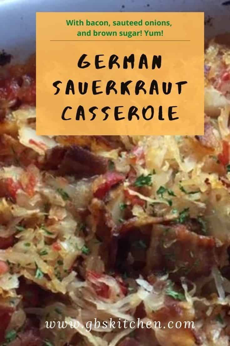 German Sauerkraut Casserole With Bacon And Brown Sugar