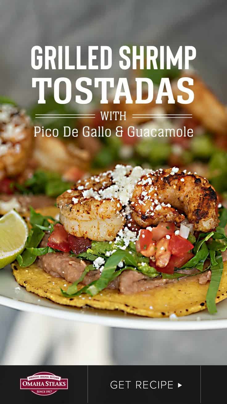 Grilled Shrimp Tostadas With Pico De Gallo & Guacamole