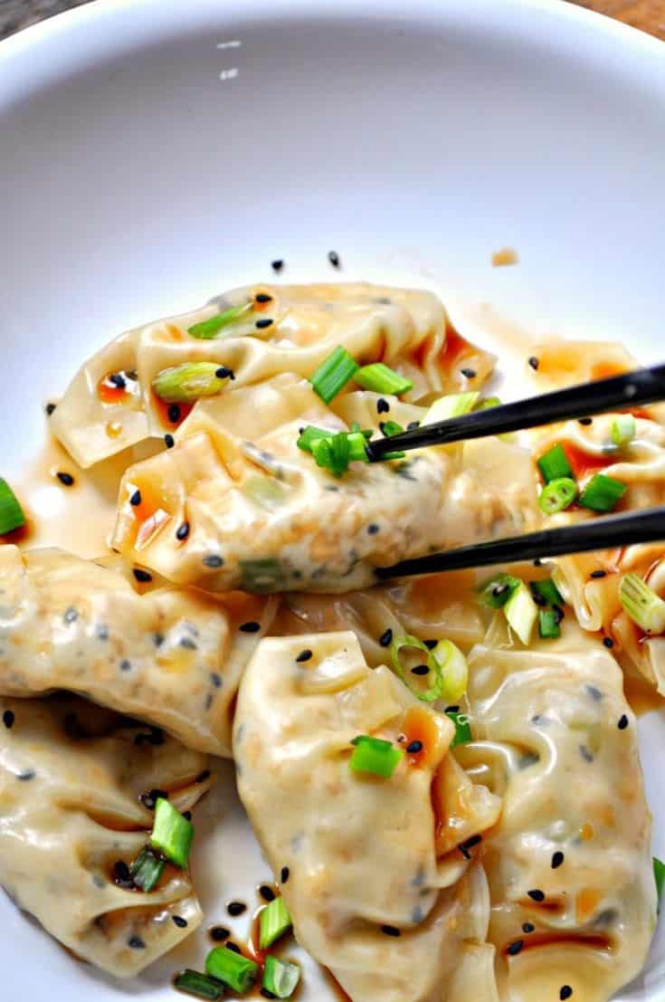 Vegan Sesame Tofu Dumplings