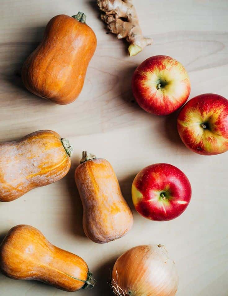 Honeynut Squash And Apple Soup With Fresh Ginger