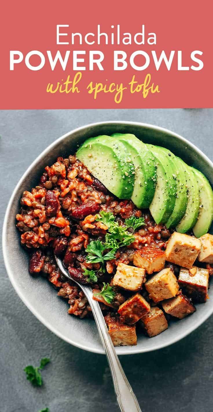 Enchilada Power Bowls With Spicy Tofu