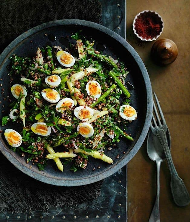 Red Quinoa And Quail Egg Salad