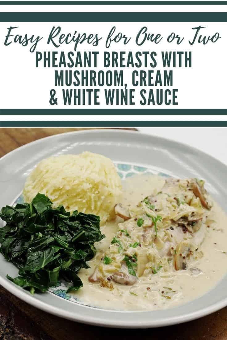 Pheasant Breast With White Wine And Mushroom Sauce