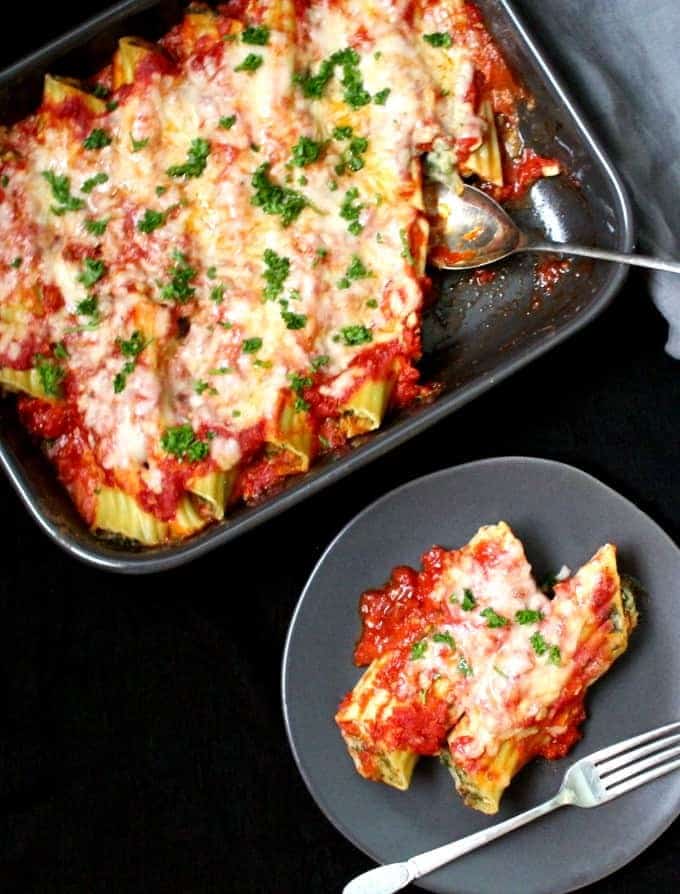 Vegan Manicotti With Spinach and Bean Ricotta