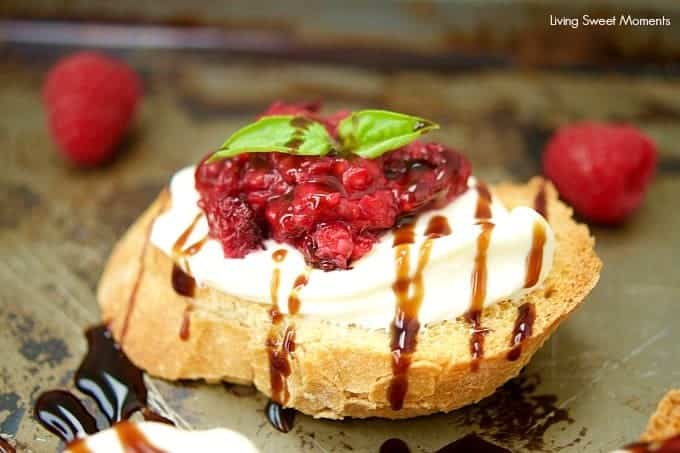 Roasted Raspberry Crostini