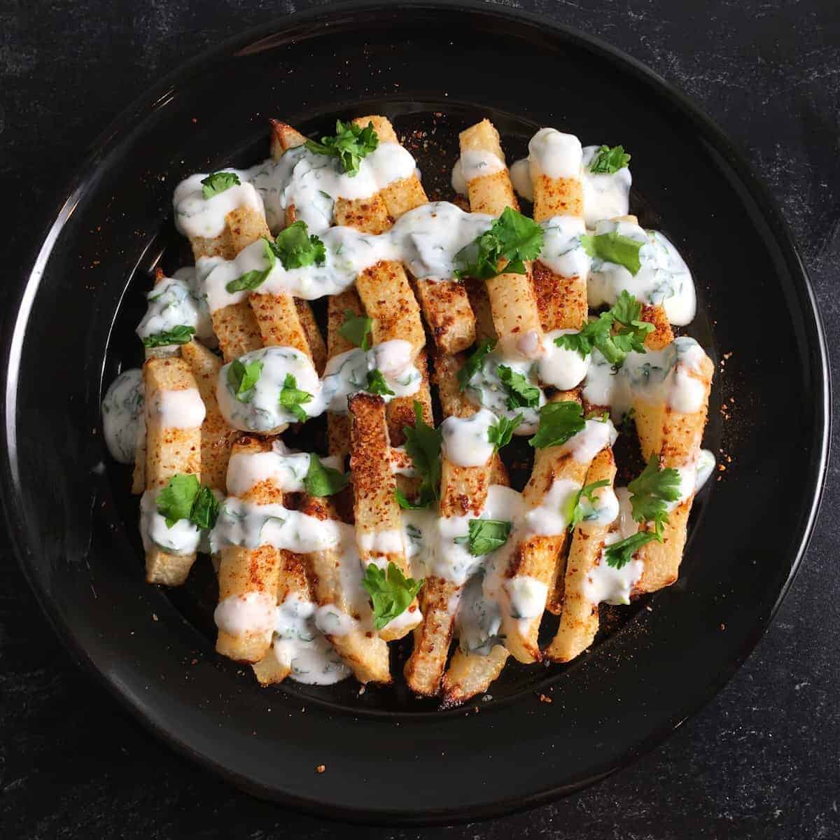 Air Fryer Jicama Fries with Dipping Sauce