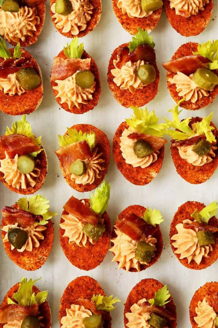 Bloody Mary Deviled Eggs