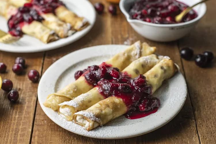 Cranberry Christmas Crepes