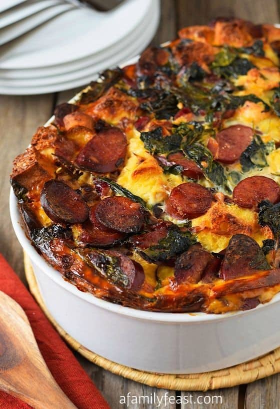 Turkey Kielbasa And Baby Kale Strata