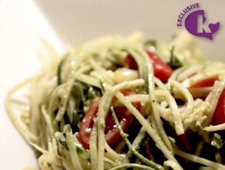 Mediterranean Hearts Of Palm “Pasta” Salad With Avocado And Basil