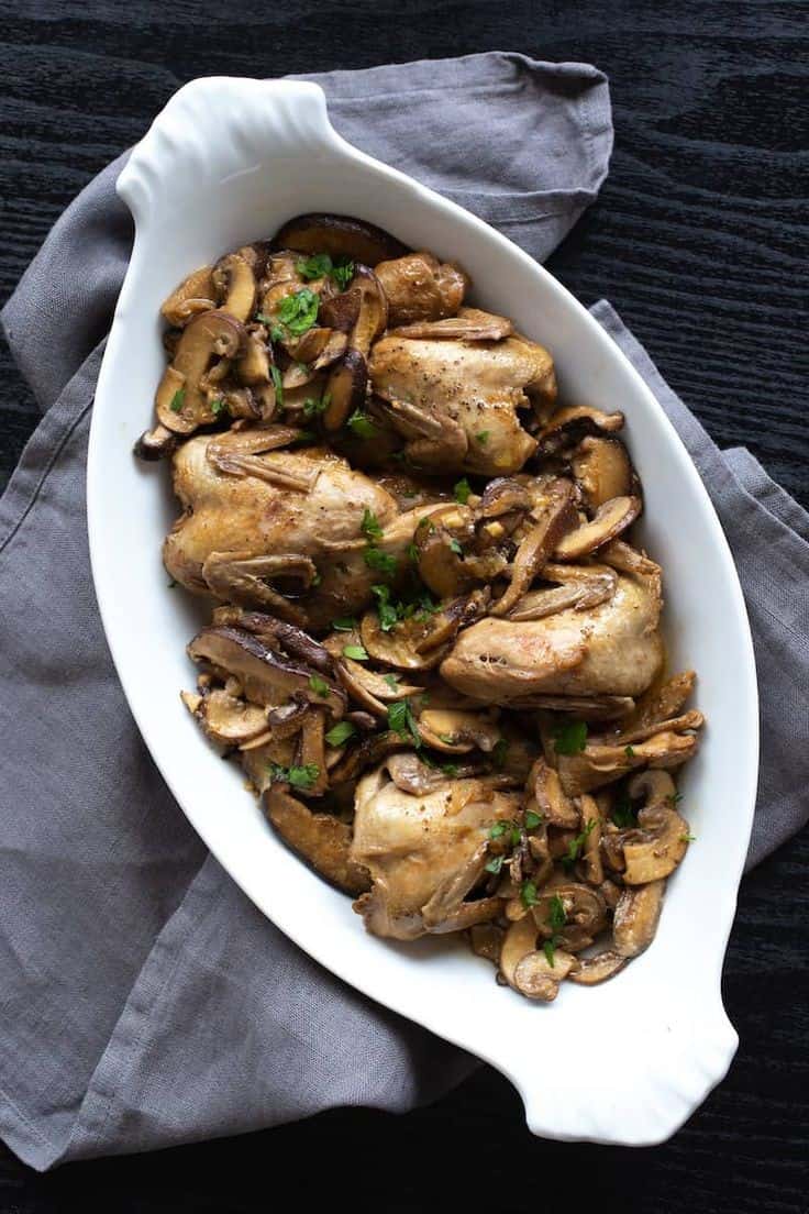 Braised Quail With Mushrooms