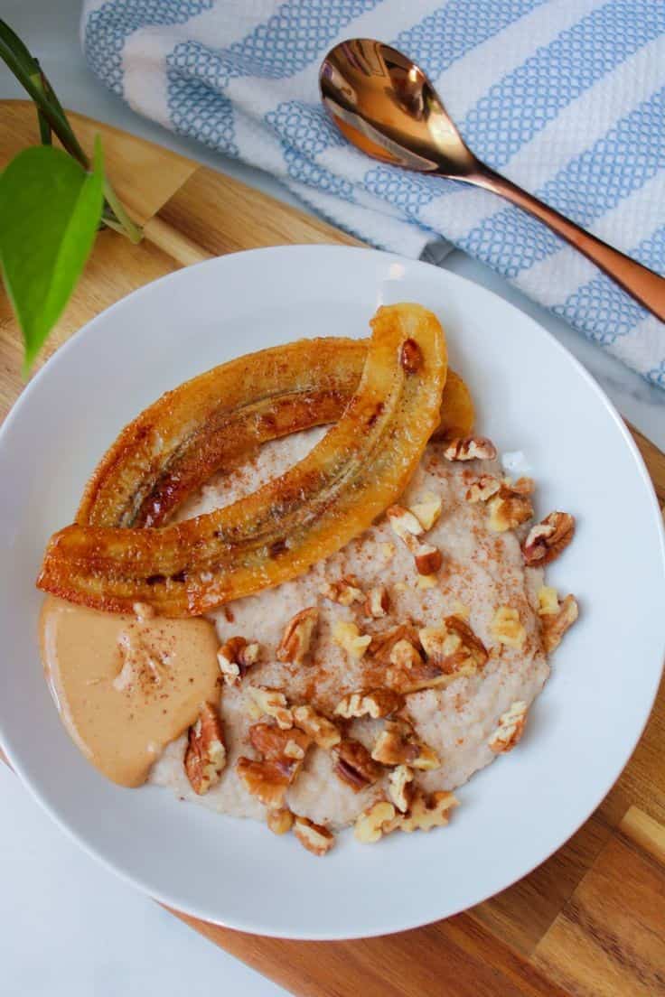 Fonio Porridge With Caramelized Bananas