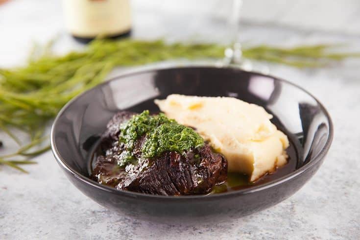 Beef Cheeks With Herbed Sauce