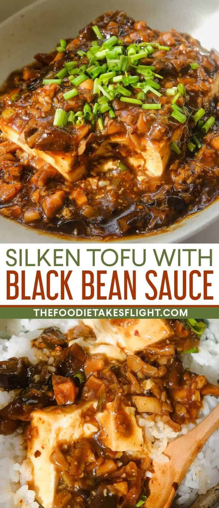 Silken Tofu With Black Bean Mushroom Sauce