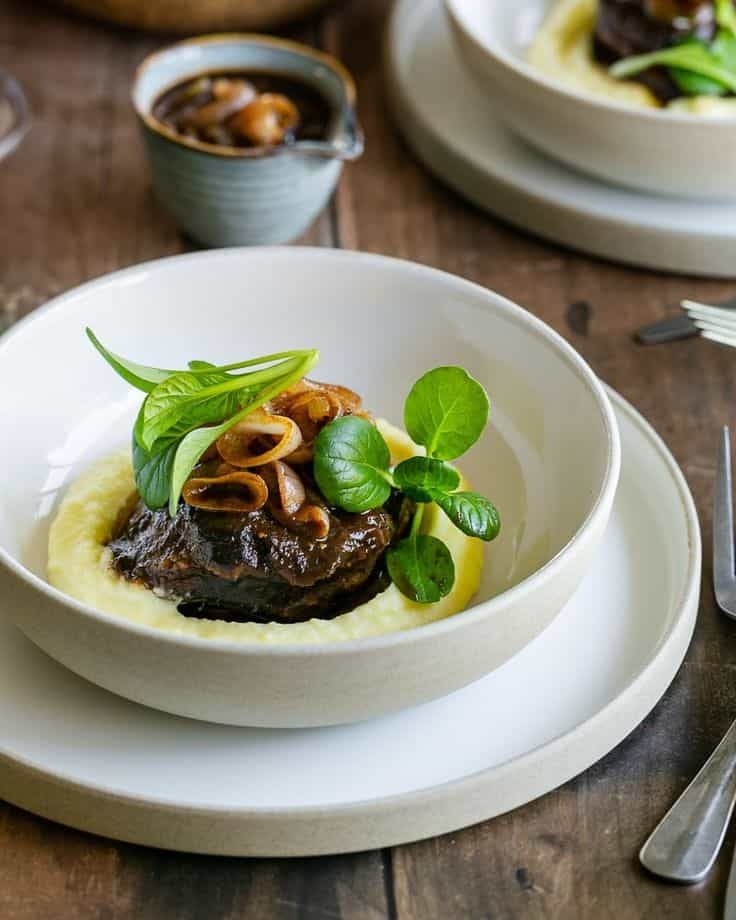 Braised Beef Cheeks With Shallot Jus