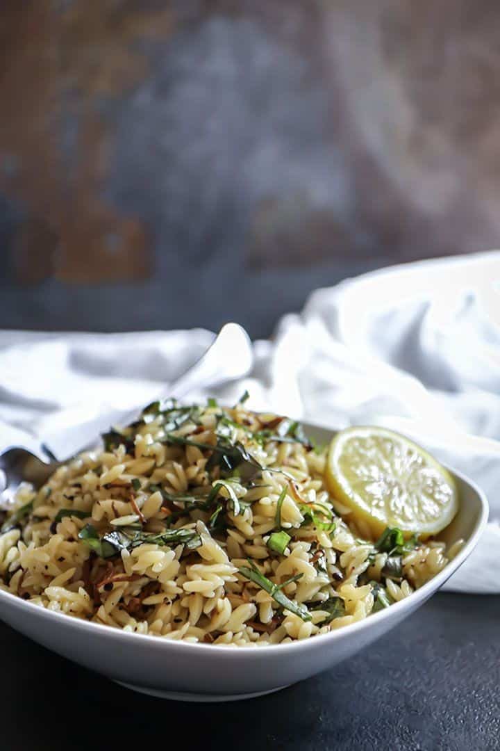 Enoki Mushroom Orzo Salad