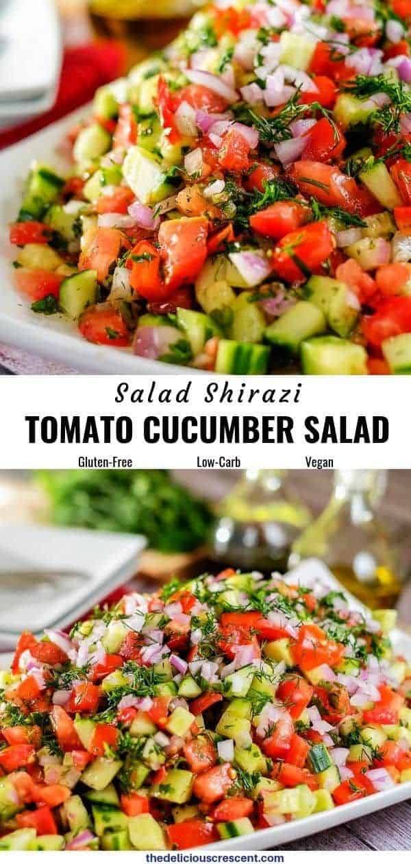 Shirazi Salad (Persian Tomato Cucumber Salad)