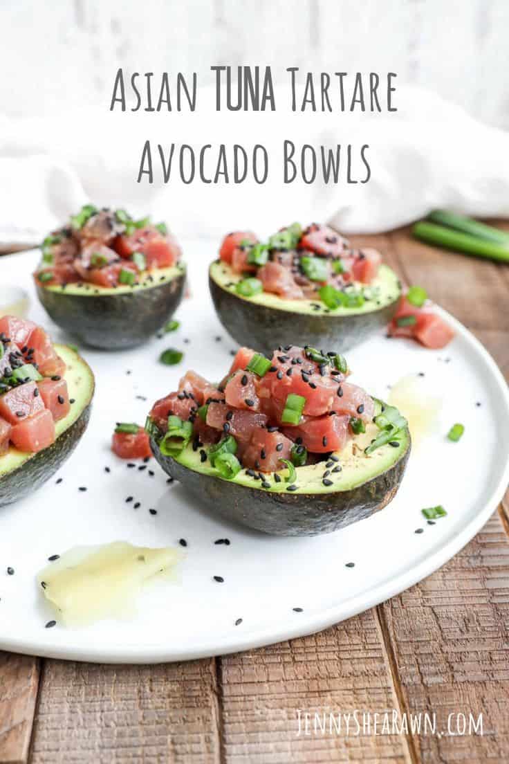 Asian Tuna Tartare Avocado Bowls