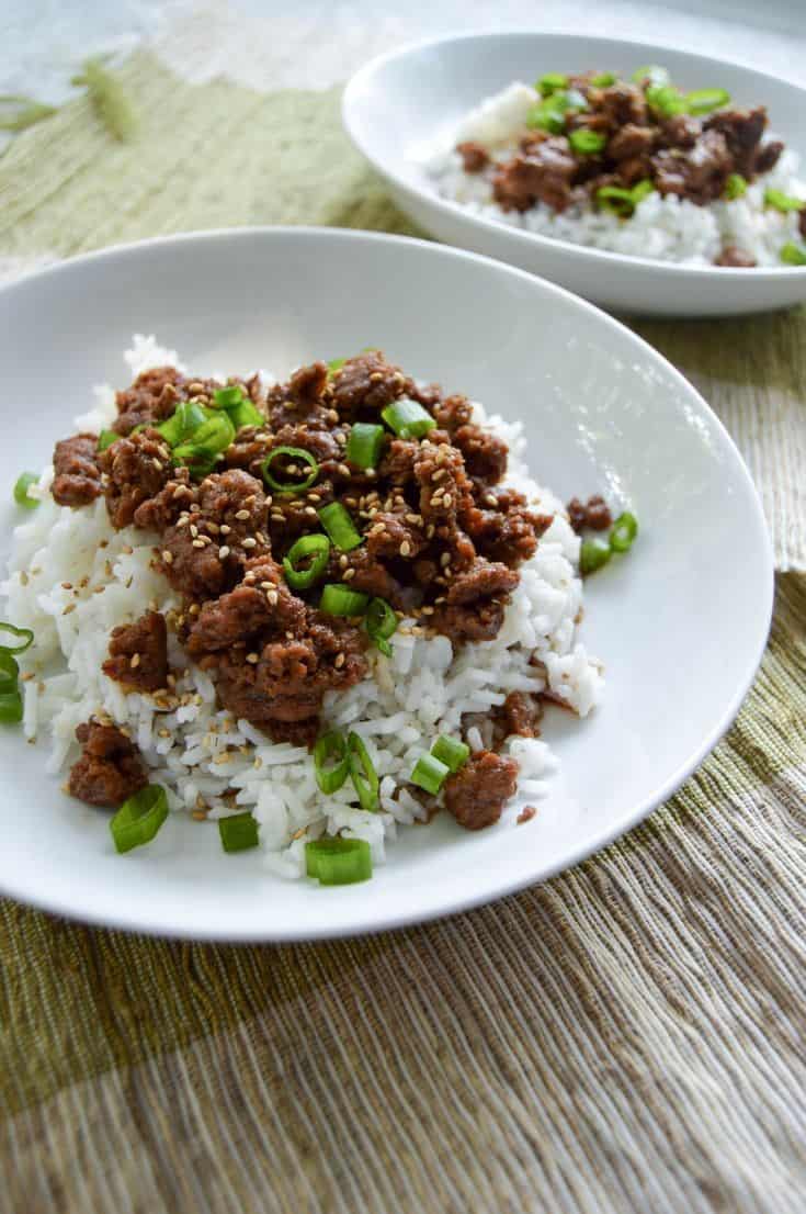 Korean Ground Turkey Bowls