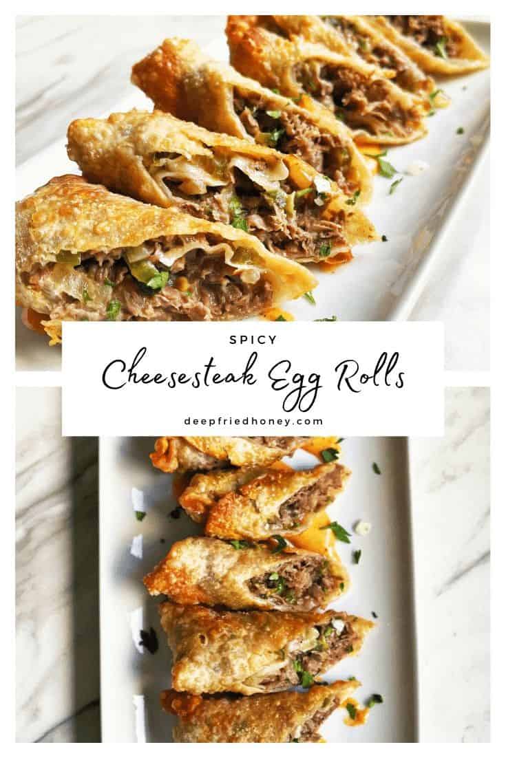 Spicy Cheesesteak Egg Rolls