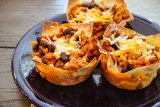 Chicken Taco Wontons “Cupcakes