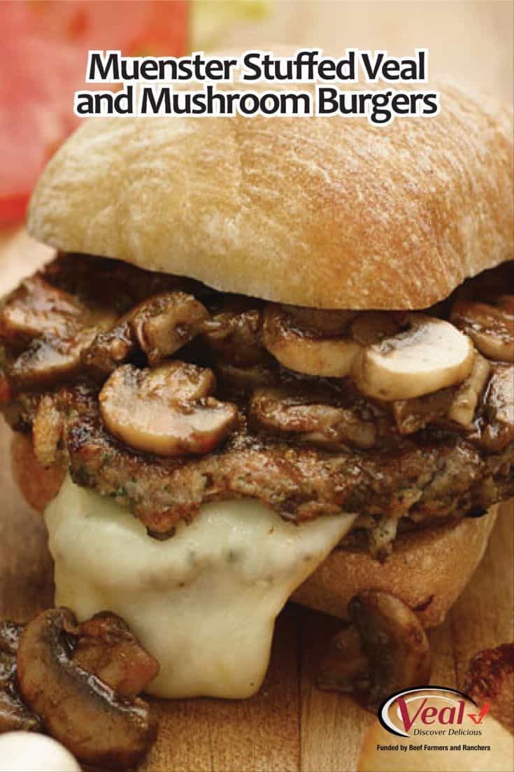 Muenster Stuffed Veal & Mushroom Burgers